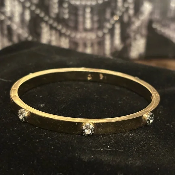 Henri Bendel Gold Bangle Bracelet - Picture 1 of 6